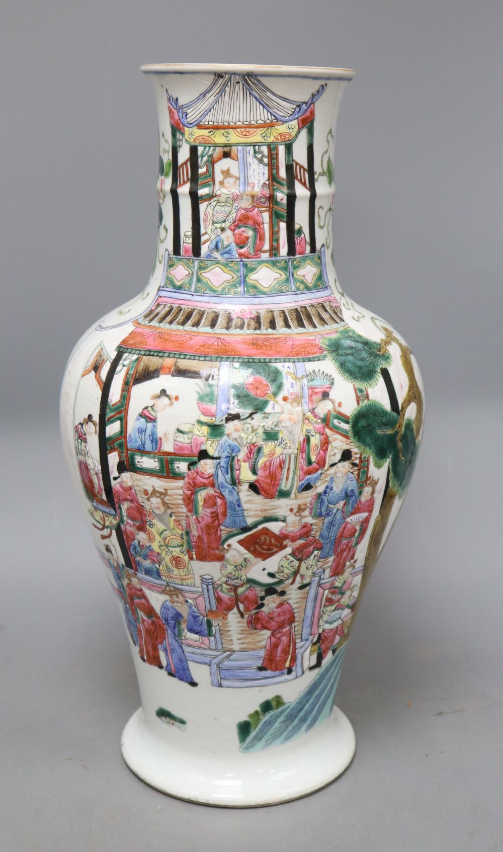 A 19th century Chinese famille rose vase, height 44cm